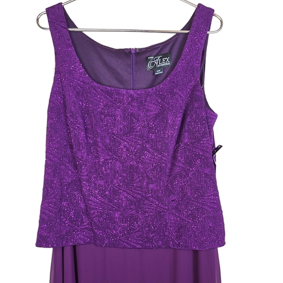 Alex Evenings Purple Shimmer Formal Dress - Picture 3 of 8